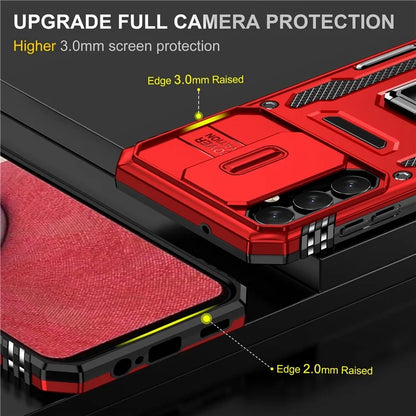 Armor Series For Samsung Galaxy A05s 4G Case Slide Lens Shield PC+TPU Anti-fall Phone Cover