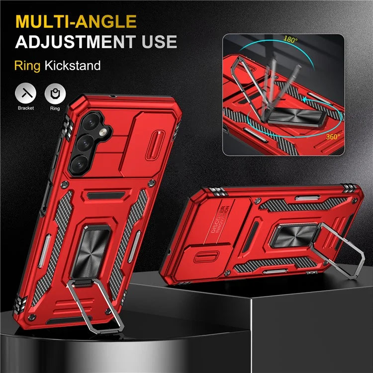 Armor Series For Samsung Galaxy A05s 4G Case Slide Lens Shield PC+TPU Anti-fall Phone Cover