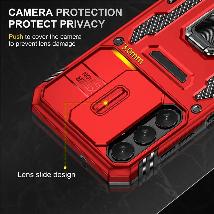 Armor Series For Samsung Galaxy A05s 4G Case Slide Lens Shield PC+TPU Anti-fall Phone Cover