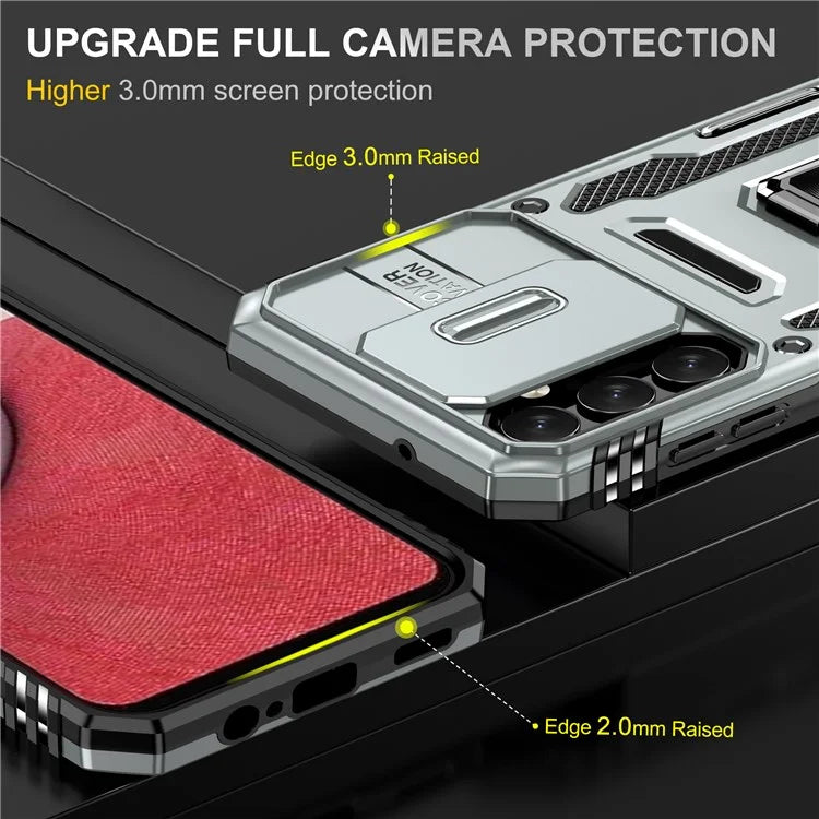 Armor Series For Samsung Galaxy A05s 4G Case Slide Lens Shield PC+TPU Anti-fall Phone Cover