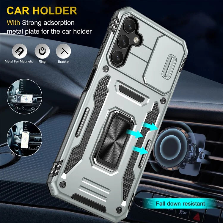 Armor Series For Samsung Galaxy A05s 4G Case Slide Lens Shield PC+TPU Anti-fall Phone Cover