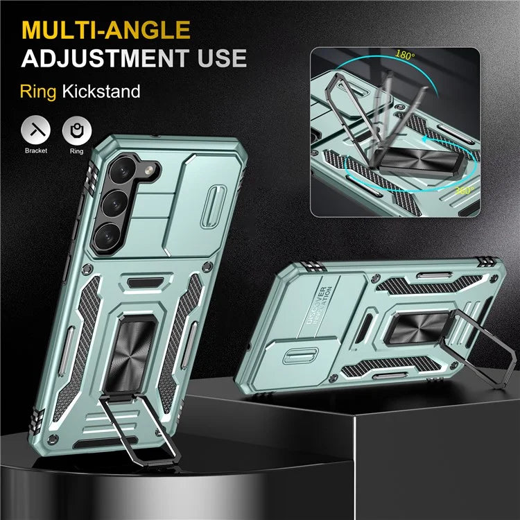 Armor Series For Samsung Galaxy S24+ Case Anti-fall PC+TPU Metal Kickstand Phone Shell Cover
