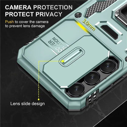 Armor Series For Samsung Galaxy S24+ Case Anti-fall PC+TPU Metal Kickstand Phone Shell Cover