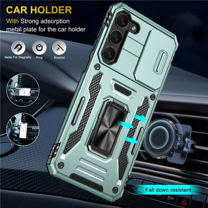 Armor Series For Samsung Galaxy S24+ Case Anti-fall PC+TPU Metal Kickstand Phone Shell Cover