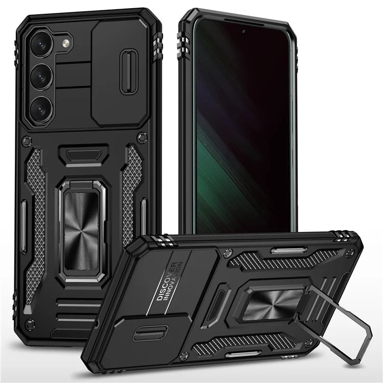 Armor Series For Samsung Galaxy S24+ Case Anti-fall PC+TPU Metal Kickstand Phone Shell Cover