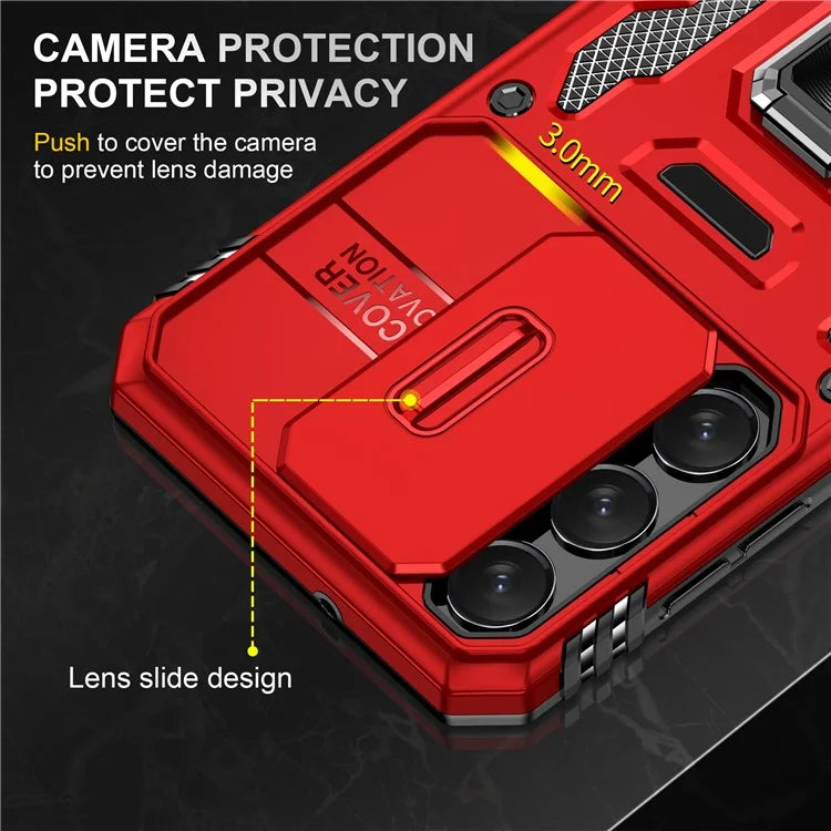 Armor Series For Samsung Galaxy S24+ Case Anti-fall PC+TPU Metal Kickstand Phone Shell Cover