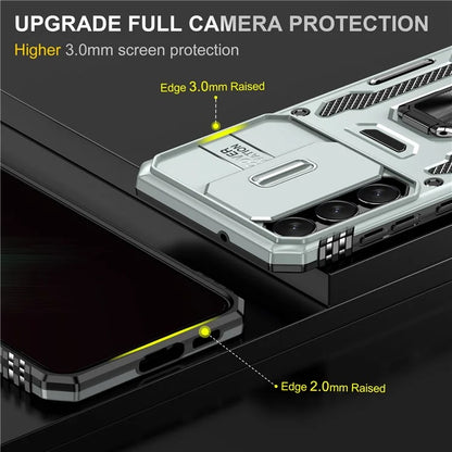 Armor Series For Samsung Galaxy S24+ Case Anti-fall PC+TPU Metal Kickstand Phone Shell Cover