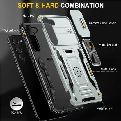 Armor Series For Samsung Galaxy S24+ Case Anti-fall PC+TPU Metal Kickstand Phone Shell Cover