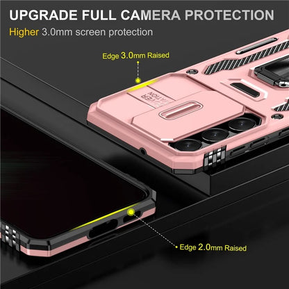 Armor Series For Samsung Galaxy S24+ Case Anti-fall PC+TPU Metal Kickstand Phone Shell Cover