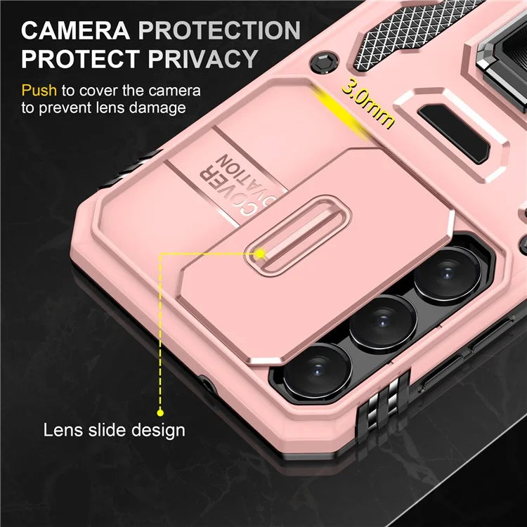 Armor Series For Samsung Galaxy S24+ Case Anti-fall PC+TPU Metal Kickstand Phone Shell Cover