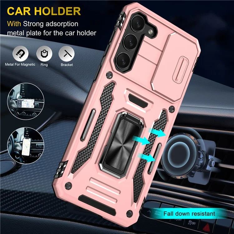 Armor Series For Samsung Galaxy S24+ Case Anti-fall PC+TPU Metal Kickstand Phone Shell Cover