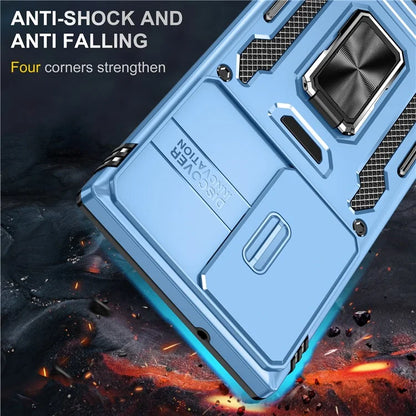Armor Series For Samsung Galaxy S24 Ultra Case Slide Lens Protection Shockproof PC+TPU Kickstand Phone Cover