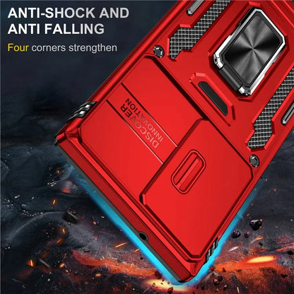 Armor Series For Samsung Galaxy S24 Ultra Case Slide Lens Protection Shockproof PC+TPU Kickstand Phone Cover