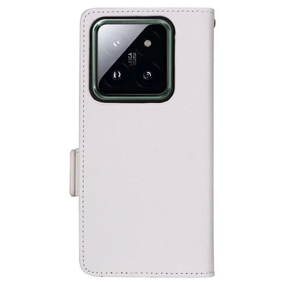 For Xiaomi 14 Pro Wallet Phone Case Magnetic Litchi Texture PU Leather Phone Cover with Strap