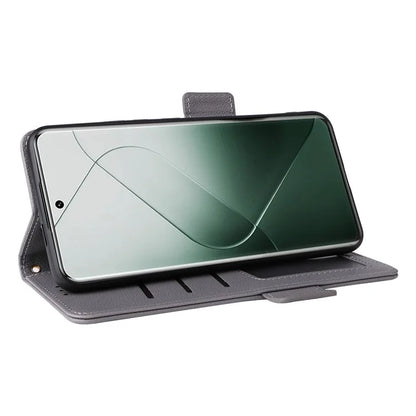 For Xiaomi 14 Pro Wallet Phone Case Magnetic Litchi Texture PU Leather Phone Cover with Strap