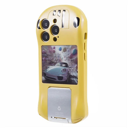 For iPhone 15 Pro Max Kickstand Cover Sports Car Shape Scratch Resistant Phone Case