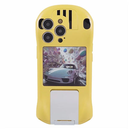 For iPhone 15 Pro Max Kickstand Cover Sports Car Shape Scratch Resistant Phone Case