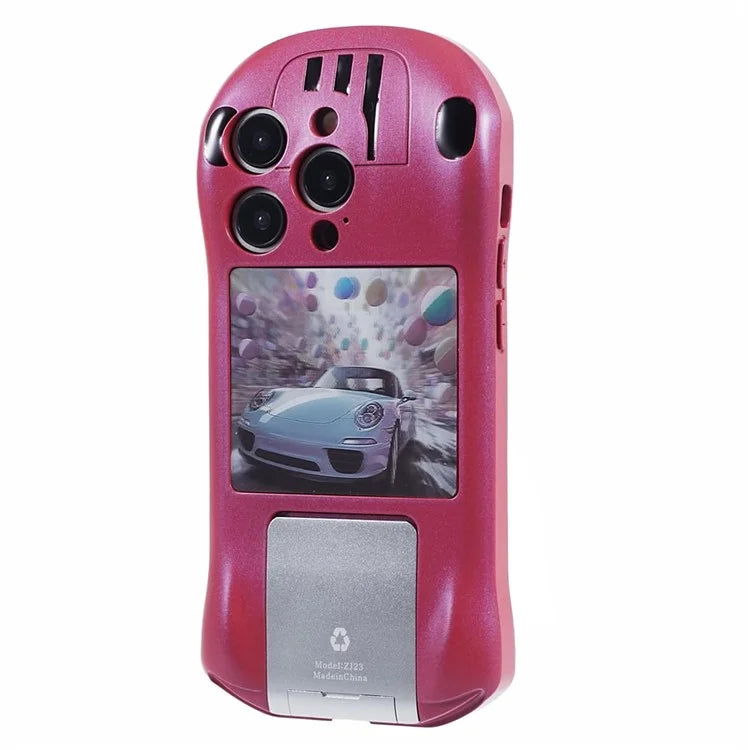 For iPhone 15 Pro Max Kickstand Cover Sports Car Shape Scratch Resistant Phone Case