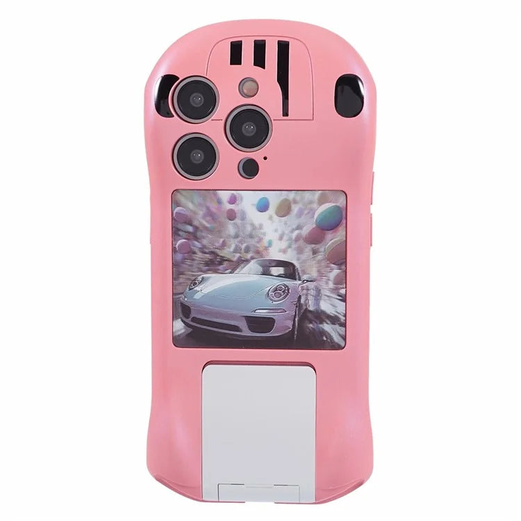 For iPhone 15 Pro Max Kickstand Cover Sports Car Shape Scratch Resistant Phone Case