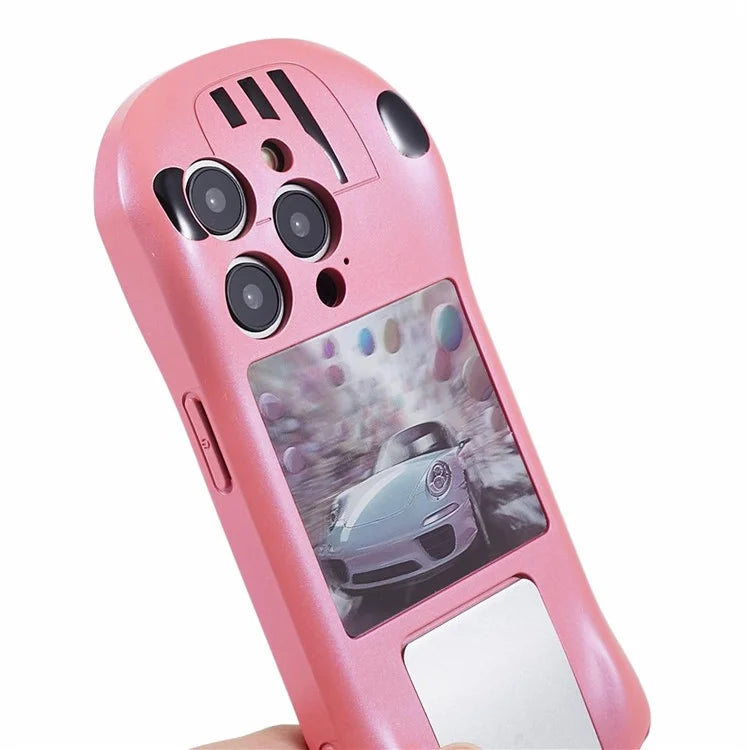 For iPhone 15 Pro Max Kickstand Cover Sports Car Shape Scratch Resistant Phone Case