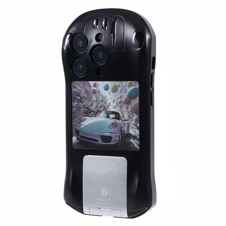 For iPhone 15 Pro Max Kickstand Cover Sports Car Shape Scratch Resistant Phone Case