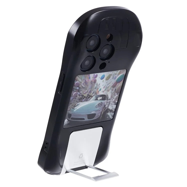 For iPhone 15 Pro Max Kickstand Cover Sports Car Shape Scratch Resistant Phone Case