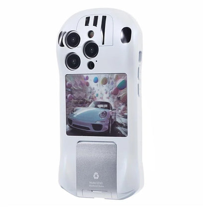 For iPhone 15 Pro Max Kickstand Cover Sports Car Shape Scratch Resistant Phone Case