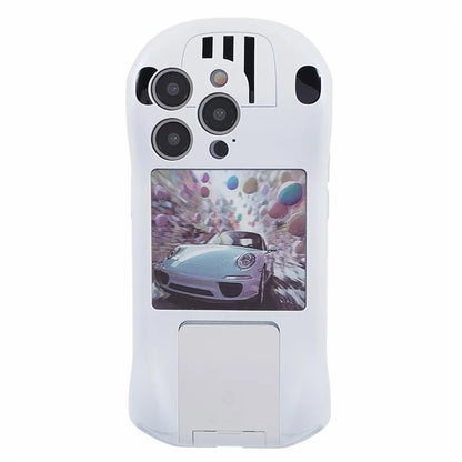 For iPhone 15 Pro Max Kickstand Cover Sports Car Shape Scratch Resistant Phone Case