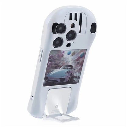 For iPhone 15 Pro Max Kickstand Cover Sports Car Shape Scratch Resistant Phone Case