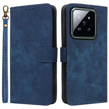 For Xiaomi 14 Pro PU Leather Smartphone Case RFID Blocking Phone Cover with Strap