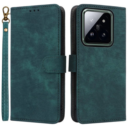 For Xiaomi 14 Pro PU Leather Smartphone Case RFID Blocking Phone Cover with Strap