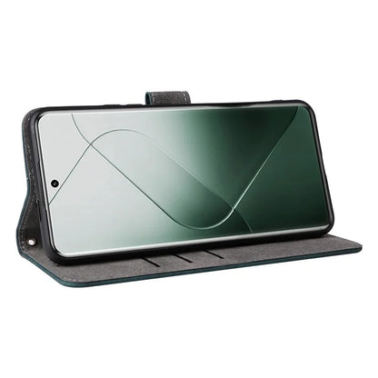For Xiaomi 14 Pro PU Leather Smartphone Case RFID Blocking Phone Cover with Strap