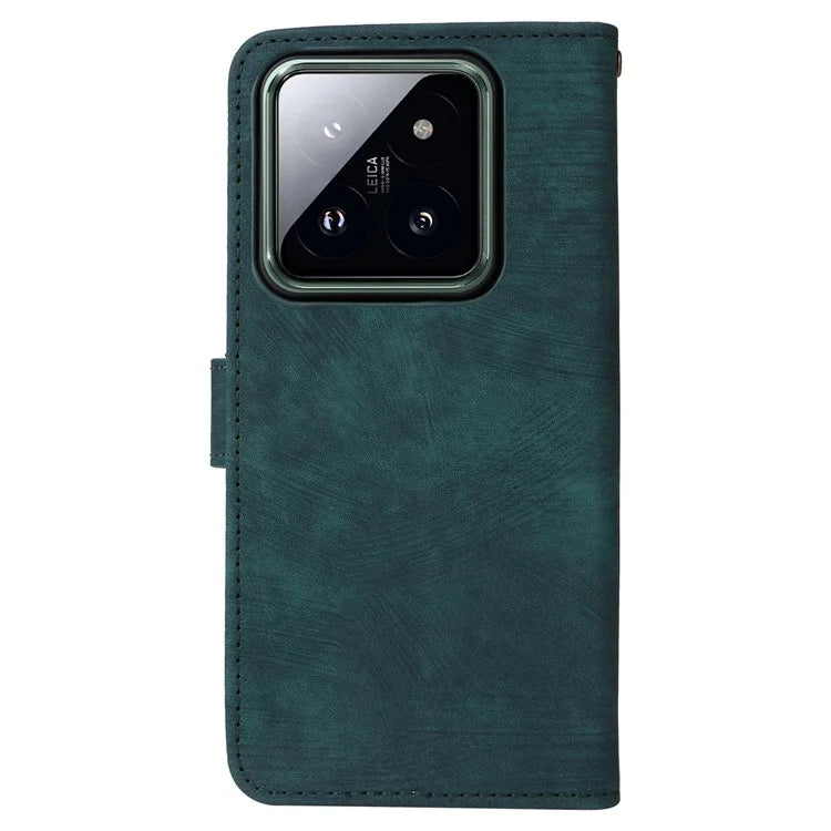For Xiaomi 14 Pro PU Leather Smartphone Case RFID Blocking Phone Cover with Strap
