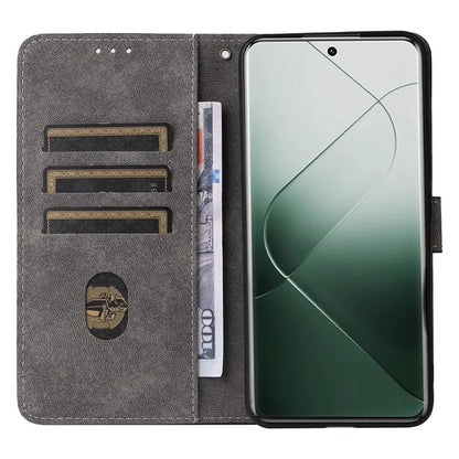 For Xiaomi 14 Pro PU Leather Smartphone Case RFID Blocking Phone Cover with Strap