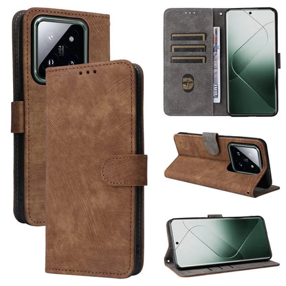 For Xiaomi 14 Pro PU Leather Smartphone Case RFID Blocking Phone Cover with Strap