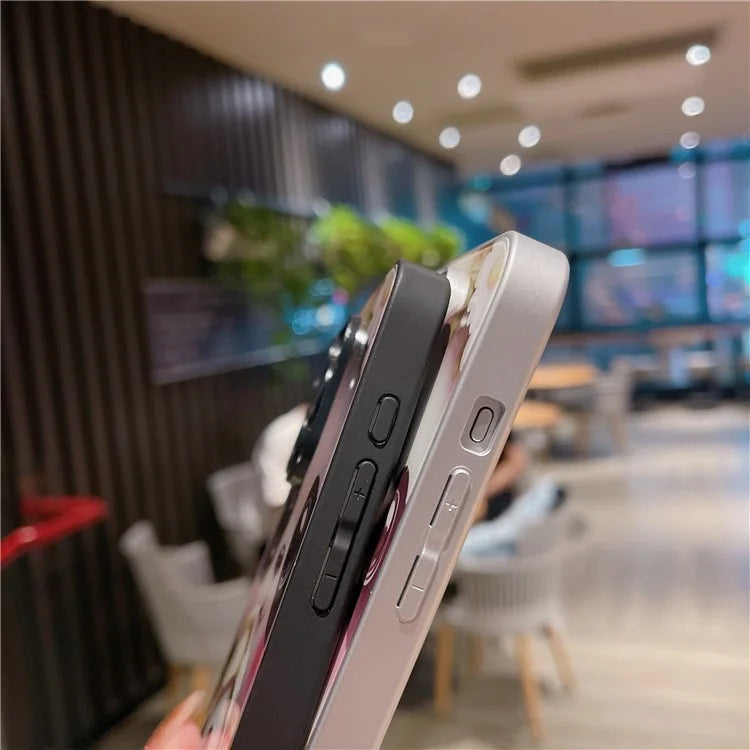 For iPhone 14 Pro Case Tempered Glass Back TPU Frame Panda Pattern Cover