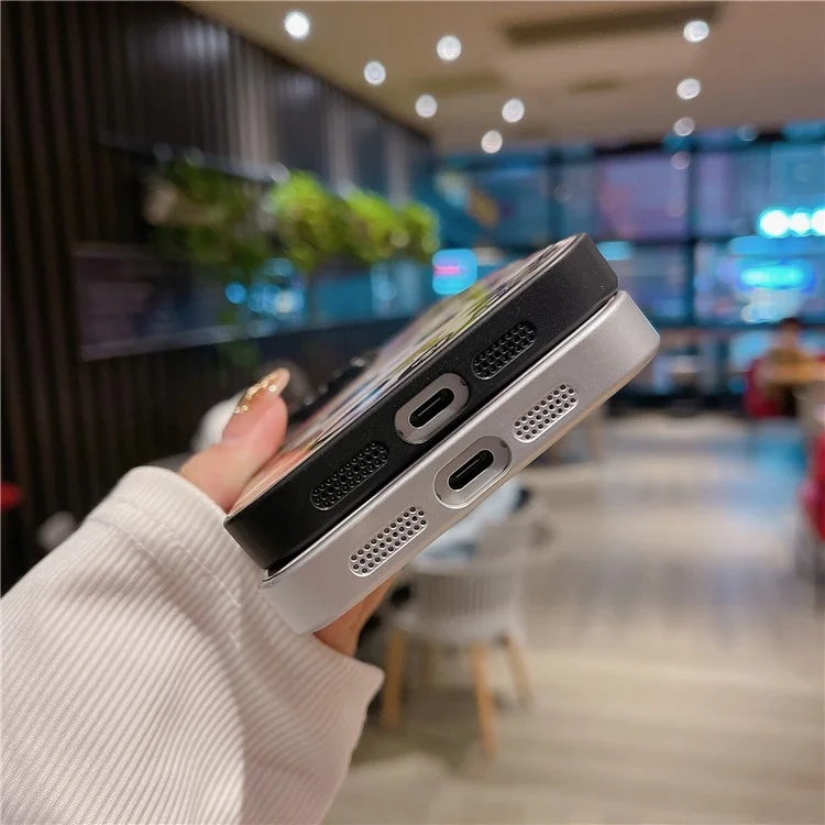 For iPhone 14 Pro Case Tempered Glass Back TPU Frame Panda Pattern Cover
