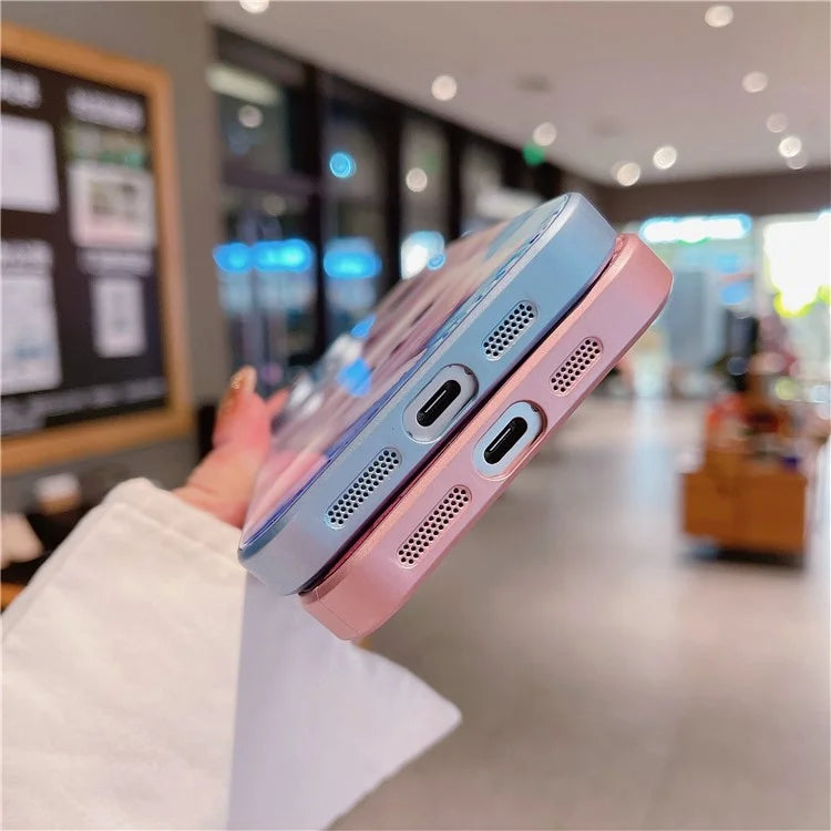 For iPhone 15 Pro Max Case Cute Dog Pattern Phone Cover Tempered Glass+TPU Shell