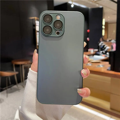 AG For iPhone 12 Pro Case TPU + Tempered Glass Matte Phone Cover