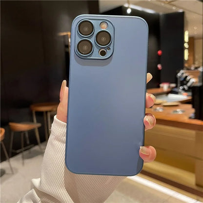 AG For iPhone 12 Pro Max Matte Case TPU + Tempered Glass Phone Back Cover