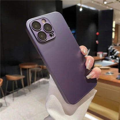 AG For iPhone 12 Pro Max Matte Case TPU + Tempered Glass Phone Back Cover