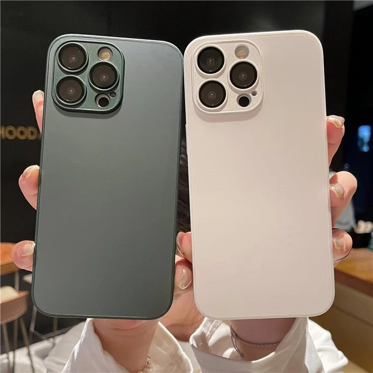 AG For iPhone 13 Pro Case TPU Frame Tempered Glass Back Mobile Phone Cover