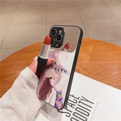 For iPhone 14 Pro Case TPU+Tempered Glass Pattern Printing Phone Cover