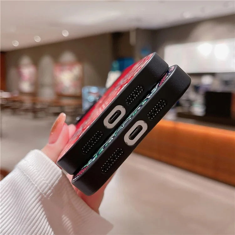 For iPhone 14 Pro Max Case TPU+Tempered Glass Makeup Mirror Back Cover