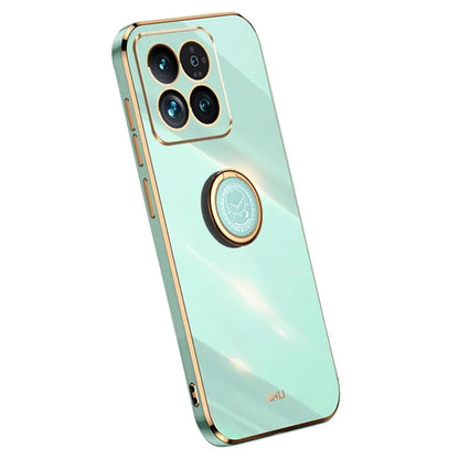 XINLI For Xiaomi 14 Case Electroplated Anti-drop Phone TPU Cover with Ring Kickstand