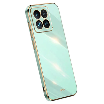 XINLI For Xiaomi 14 Pro Cover Electroplating Gold Edge TPU Anti-scratch Phone Case