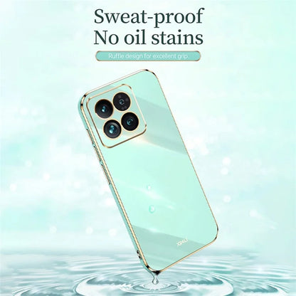 XINLI For Xiaomi 14 Pro Cover Electroplating Gold Edge TPU Anti-scratch Phone Case