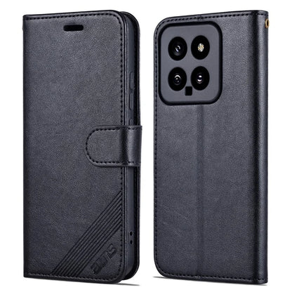 AZNS For Xiaomi 14 Case Anti-scratch Wallet TPU + PU Leather Cell Phone Cover