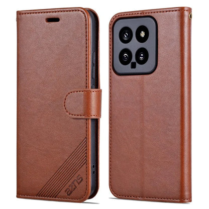 AZNS For Xiaomi 14 Case Anti-scratch Wallet TPU + PU Leather Cell Phone Cover