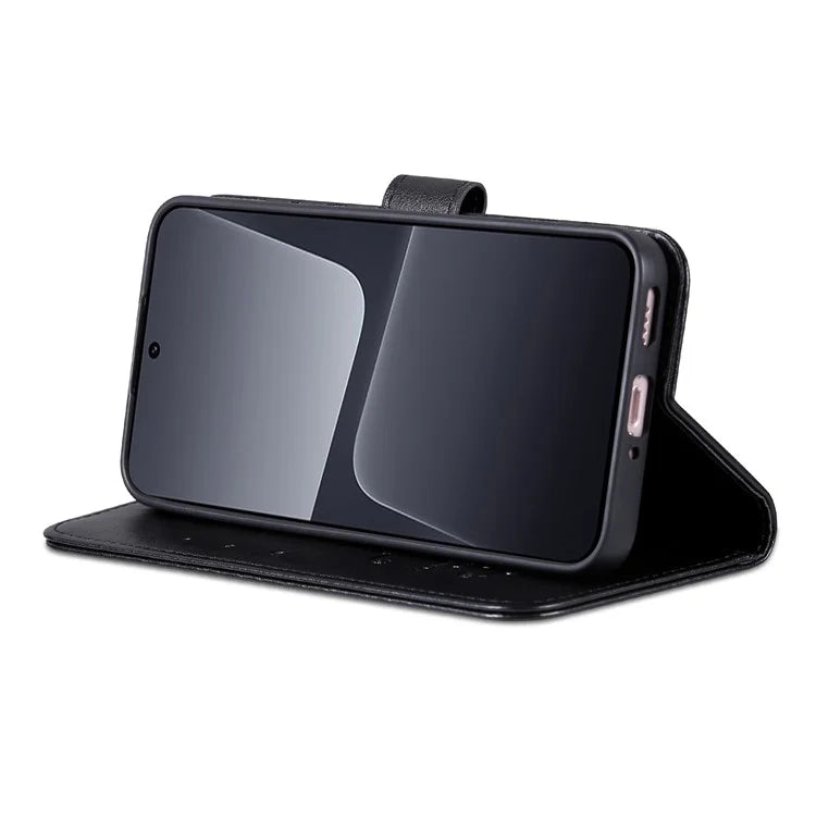 AZNS PU Leather Phone Shell for Xiaomi 14 Pro Case Anti-scratch Wallet Magnetic Phone Cover